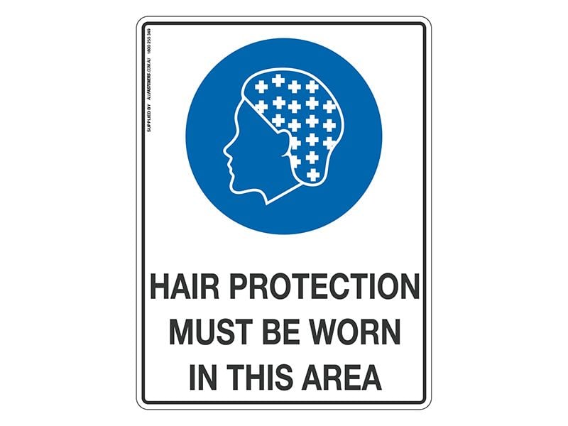 Hair Protection Must Be Worn - Mandatory Sign