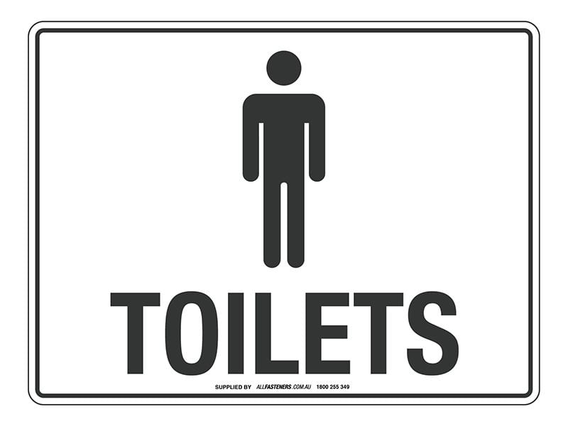 NOTICE Toilets Male Sign