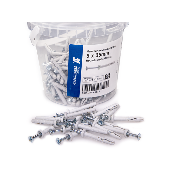 Hammer-In Nylon Anchors Round Head