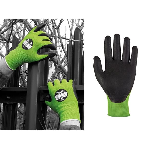 Traffi™ Cut Resistant Green Work Gloves Heavy Duty