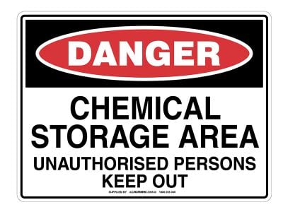 DANGER Chemical Storage Area Sign