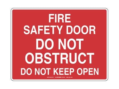 Fire Safety Door Do Not Obstruct Sign