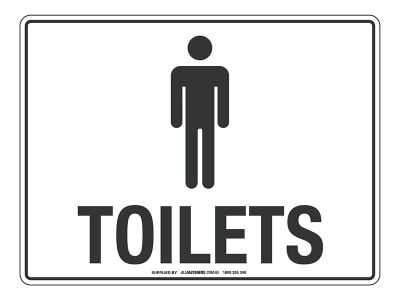 NOTICE Toilets Male Sign