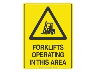 Forklift Operating In This Area - Warning Sign