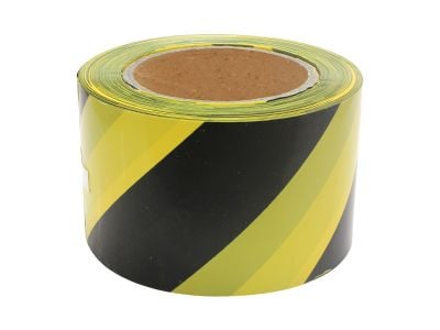 Yellow Black HAZARD Barrier Tape 75mm x 100m