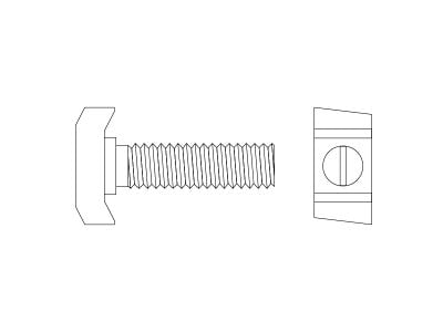 TB1-S 50/30 Hook-Head T-Bolt (316 Stainless Steel)