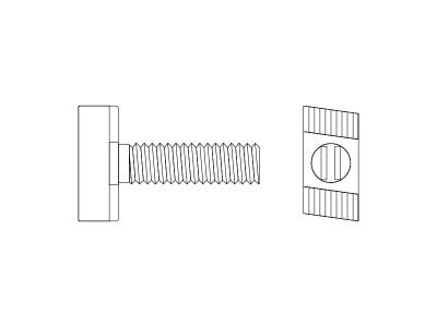 TBT-G 41/22 Toothed-Head T-Bolt (HDG)