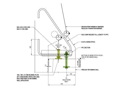 M24 Precast Barrier HDB & Leveling Kit Gr4.6 HDG