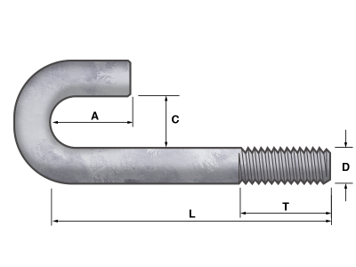 Bent Anchor J Bolts – Round Hook