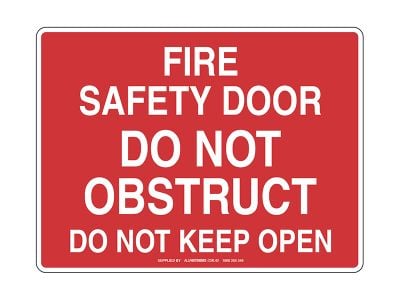 Fire Safety Door Do Not Obstruct Sign