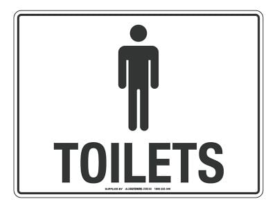 NOTICE Toilets Male Sign