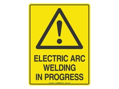 Electric Arc Welding In Progress - Warning Sign