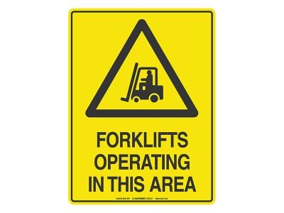 Forklift Operating In This Area - Warning Sign