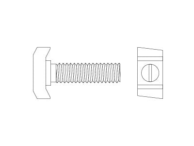 TB2-G 40/22 Hook-Head T-Bolt (HDG, Class 8.8)