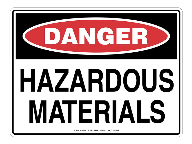 DANGER Hazardous Materials Sign