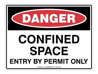 DANGER Confined Space Entry By Permit Sign