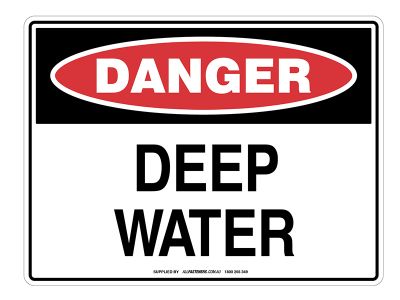 DANGER Deep Water Sign
