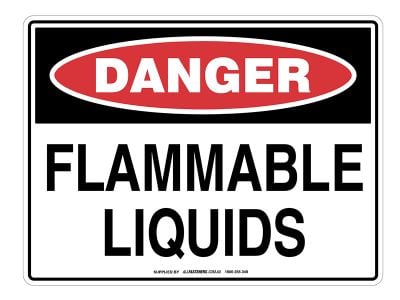 DANGER Flammable Liquids Sign