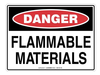 DANGER Flammable Materials Sign