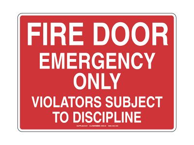 Fire Door Emergency Only Sign