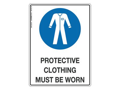 Protective Clothing Must Be Worn - Mandatory Sign
