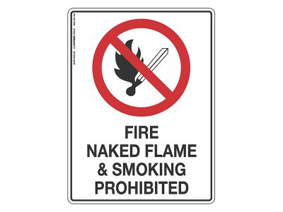 Fire Naked Flame & Smoking Prohibited - Prohibit Sign