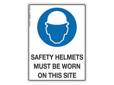 Safety Helmets Must Be Worn On Site - Mandatory Sign