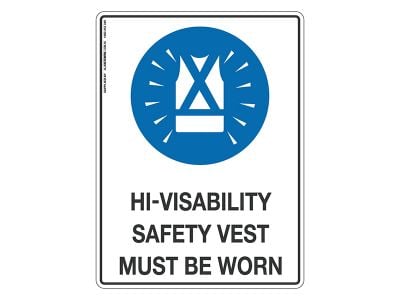 Hi-Vis Safety Vest Must Be Worn - Mandatory Sign