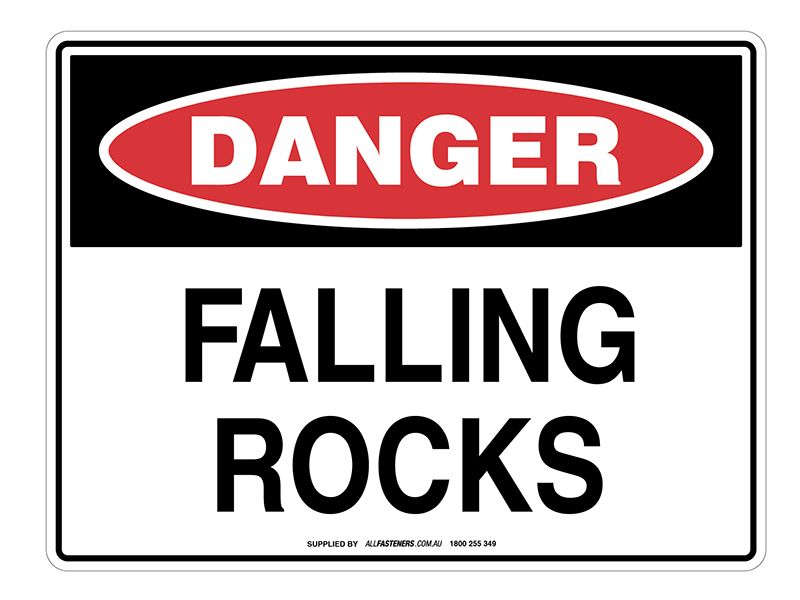 DANGER Falling Rocks Sign