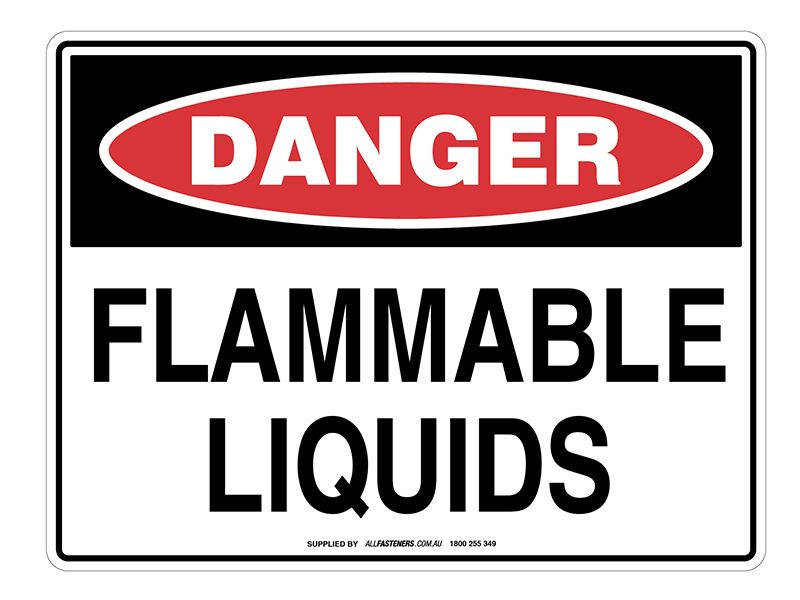 DANGER Flammable Liquids Sign