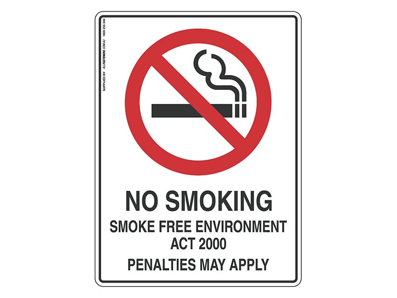 No Smoking Smoke Free Environment - Prohibit Sign