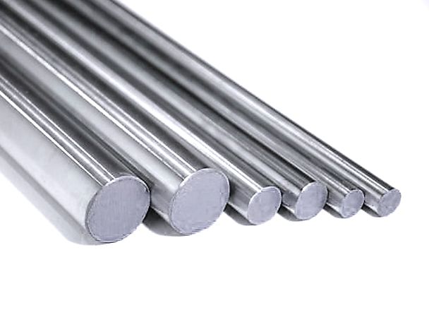 Various diameters examples of stainless steel round bar.
